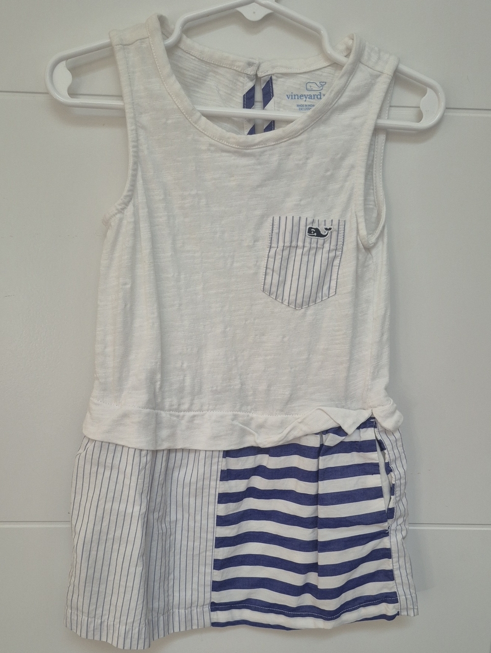 Vineyard Vines White and Navy Stripe Tank Dress Toddler 3T